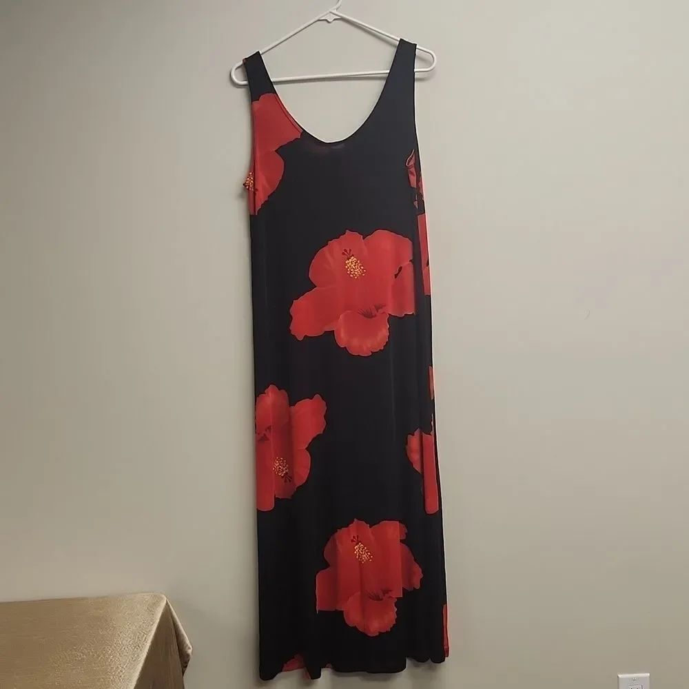 VintageโJNJ Fashion Hibiscus DressโL